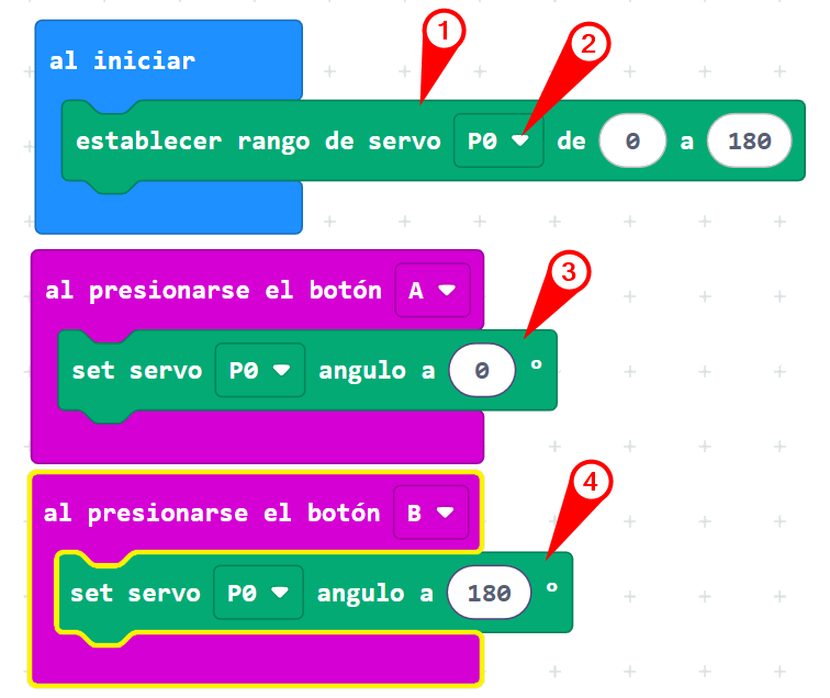 Imagen del programa que permite controlar el servomotor