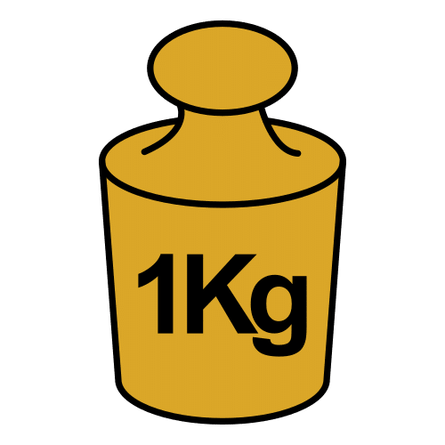 Imagen de una pesa de 1 kg