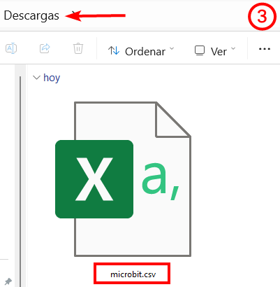 Imagen del archivo microbit.csv