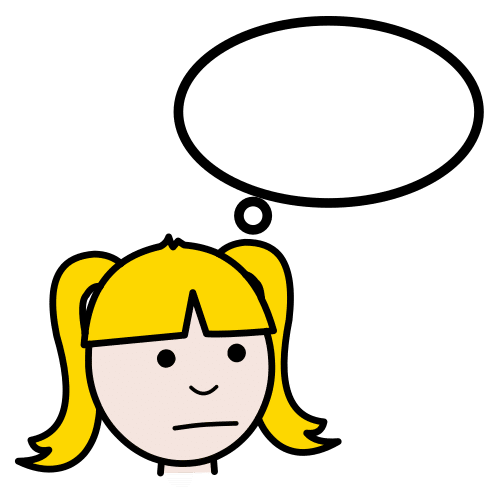 Imagen de una niña pensando